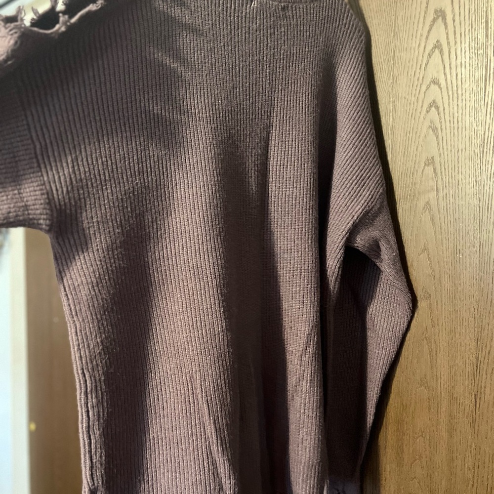 Brown Ribbed Sweater